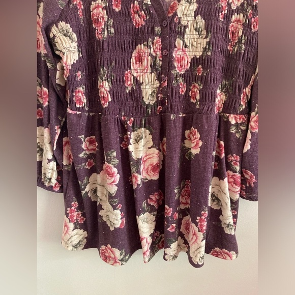 Torrid Crinkle Gauze Floral Babydoll Tunic Top 2X Boho NWT - Picture 10 of 12